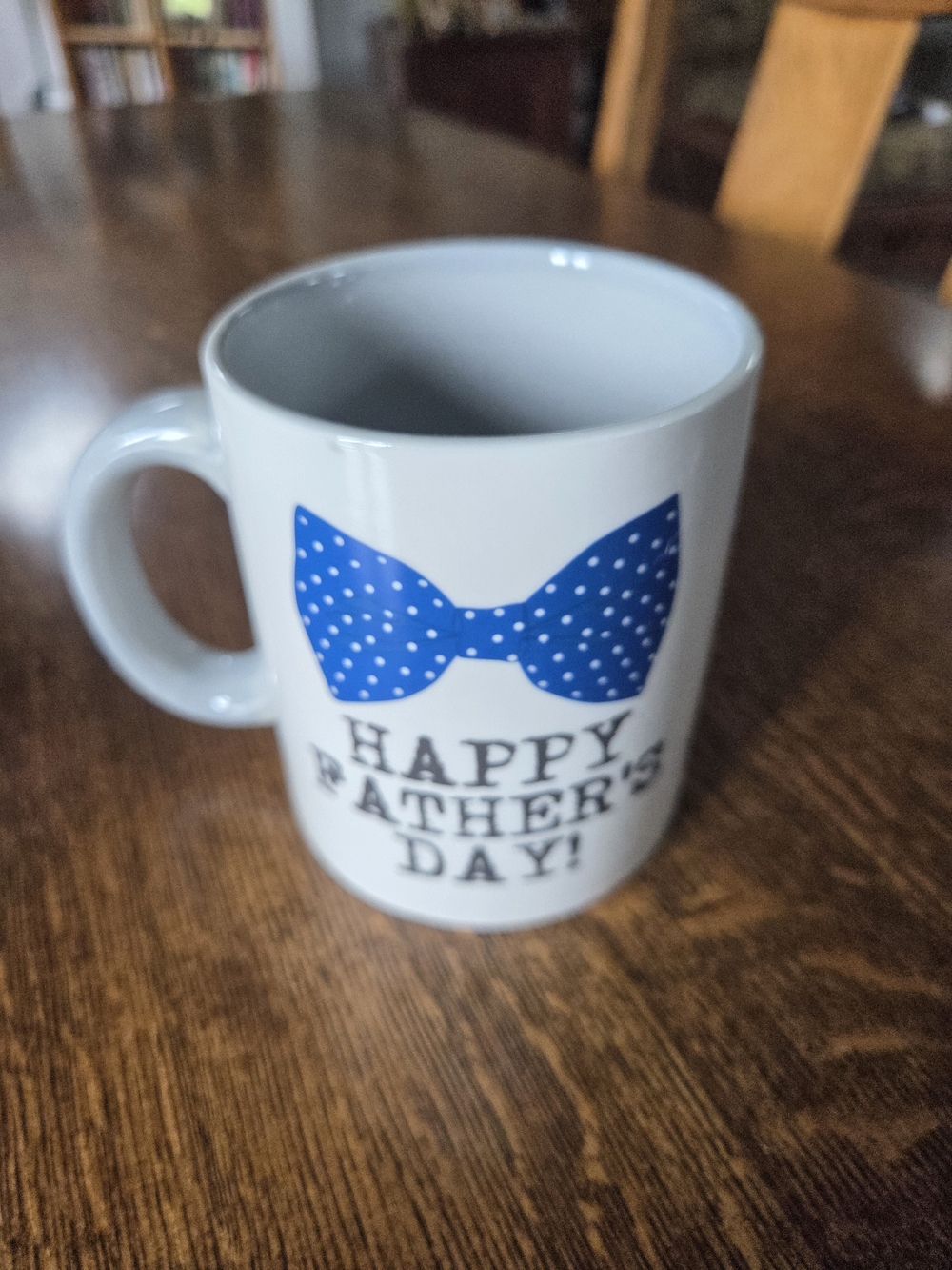 Happy Father's Day Secret Celebrity Ceramic Mug w/ Red/Blue Polka Dot Bow Ties